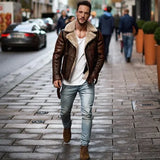 Explosion Of Imitation Leather Velvet Men's Jacket Thick Zipper Coat Fur Bump