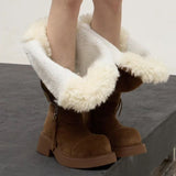 Goods Large Cylinders With Thick Snow Boots Women 2025 Autumn And Winter New Fur Warm Knight