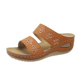 And Summer New Slope And Slippers Women's Cool Slippers Embroidered Solid Sand Sand Sandals Casual Suture