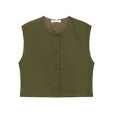 2025 New Women's Fashion Joker Casual Breasoned Vest Top