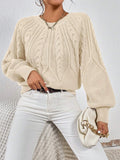 2025 New Solid Color Collar Long-Sleeved Jersey Elegant Loose Sweater