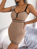 Shooting 2025 Spring And Summer Sexy Hollow Design Knitted Bag Hip Skirt Vacation Sling Skirt Women's