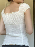 Front Embroidered Lace Crop