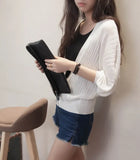 And South Korea's New Lantern Sleeve Knitted Shirt Women Wearing V-Neck Loose Sunscreen Air-Conditioning Shirt Shawl