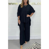And Autumn 2025 New Wide Legs Trousers Casual Fashion Loose Top Size Two
