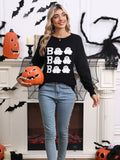 And Winter New Sweater Women's Halloween Element Embroidered Casual Round Collar Long-Sleeved