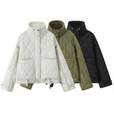 Women's Clothing 2025 Autumn And Winter New Fashion Collar Water Ripple Loose Cotton Jacket Jacket