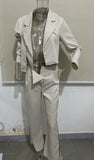 Zingj 2023 New Sub-Pure Color Fashion Lapel Short Suit Temperament Trousers Suit-Outfit