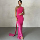 Zingj New Summer Women's Dress Sexy Back Hanging Neck Bag Hip Slim Evening Dress Dress