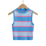 Summer New Top Sleeveless Short Knitted Vest Female