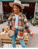 Net Red Autumn Street Temperament Long-Sleeved Collar Loose Women's Plaid Shirt Long