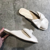 Half Slippers Women Summer Wear 2025 New East Gate Fashion Ugly Bow Flat Cool