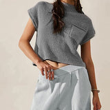 Wool Vest Sleeveless Pocket Casual Fashion Ribs Vest