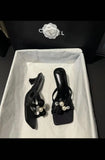 Clip Toe Cool Slippers 2025 Summer New External Wear High Heels Fashion Coarse Square Women's