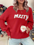 And Winter Christmas Sweater Women Loose Lettered Long-Sleeved Knitted Shirt