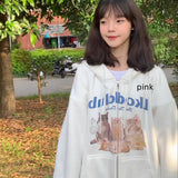 Cute Cats Print Oversized Zip Up HoodieOutfit