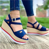 Heel Sandals Women's Summer 2025 New Thick-Soled Pines Roman Shoes Student Korean Version Of Big-Size Women's