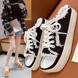 Shoes Slippers Women Casual Slip On Flats Shoes Summer Ladies Half Slipper Platform Shoes Femme 2023 New
