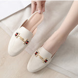 New Round-Headed Slippers Women Without Heel Half-To-Head Out Of The Head Muller Shoes Size