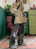 Patchwork Paisley Print Boyfriend Jeans-Outfit