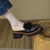 Zingj And Summer 2023 Square Bow British Baotou Half Slippers Women's Color Platform Outside Wear Cool Drag Muller