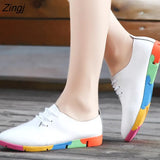 Breathable Genuine Leather Flats Shoes Woman Sneakers Tenis Feminino Nurse Peas Flats Shoes Plus Size Women