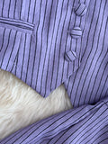 Sexy Striped 2Pcs Set Elegant Single Breasted Strap Camis Tops + High Waist Pants Casual Two Pieces Suits Female New