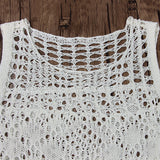Beach Dress Bikini Cover Knitted Knitted Knitted Tuk-Tukt Vest Long