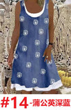Women's 2025 Summer New Fashion Imitation Denim Vest Casual Print Sleeveless