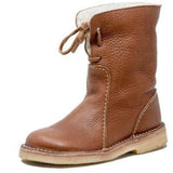 Autumn And Winter New Round Head Snow Boots Plus Velvet With Flat Base Large Leisure Shoes Short