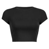 Zingj Women's Summer Solid Color Multi-Color Short Fashion T-Shirt Acceptable With A