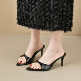 Slippers 2025 Spring New Women's Shoes Casual Light Pointed Slippers Type Wearing High-Heeled Cool