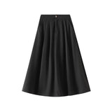 Temperament Half-Dress Girl Autumn Blanch High-Waisted A Skirt Dress With A Thin Umbrella Skirt
