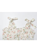 Top Women Sexy Lace Up Camisole Sweet Female Basic Sleeveless Print Vest Square Neck Slim Off Shoulder Crop Top 2023