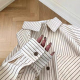 Striped Shirt Women 2025 Spring And Autumn New Design Small Top Style Wearing Long-Sleeved