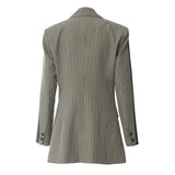 New Heavy Industry Splicing Colliding Color Double-Layer Neck-Rise Thin Suit Jacket Top