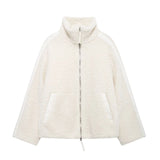 Explosive Women's Fashion Loose Collar Double Zipper Open
