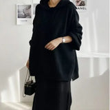 Chic Autumn And Winter Loose Large-Size Knitted Sweater + Half-Body Dress Two