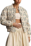 Autumn And Winter Dais Dais Dais Printing And Dye Pocket Zipper Short Flight Jacket Cotton Clothes Women