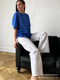 Spring And Summer New Solid Color Short-Sleeved Women Loose Large-Band Pure Cotton T-Shirt Simple
