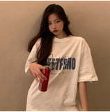 Zingj T-Shirt Women's Spring And Summer 2024 New Korean Version Hong Kong Flavor Retro Print Student Long Top Bottom