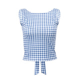 Zingj Summer New Women's Hot Girl Thousand Bird Case Bow Strap Temperament Slim Vest