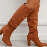 Large-Size Show Patent Skin Naturally Wrinkled Sharp Head Thick And Female High Heels
