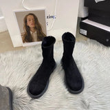 Boots Female 2025 Spring And Autumn New Simple Thin Single Boots Martin Boots Fashion Middle Tube British Style Ankle