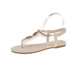 Roman Sandals Women 2025 New Summer Outside Wearing Flat Bottom Water Drill Characters Beach