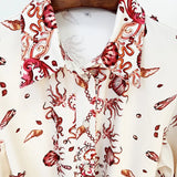 Spring And Summer New Star Fashion Holiday Casual Printed Shirt Long Dress Long