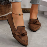Pointed Large-Size Flying Flat Sole Single Shoes Women's Bow Breathable Sleeve Lazy Working