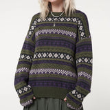Long Sleeve Downtown Jacquard Sweater-Outfit