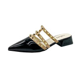 Heels 2025 Summer New Slippers Wearing Coarse Heel Low Heels Small Heel Half-Bag Pointed Cool Slippers
