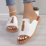 Flat-Bottomed Tuxedo Women Leopard-Print Rope Beach Cool Slippers Tide